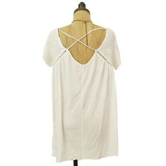 Altard State Embroidered Swing Top Size XS Short Sleeve White Oversized EUC B4 - Picture 3 of 6